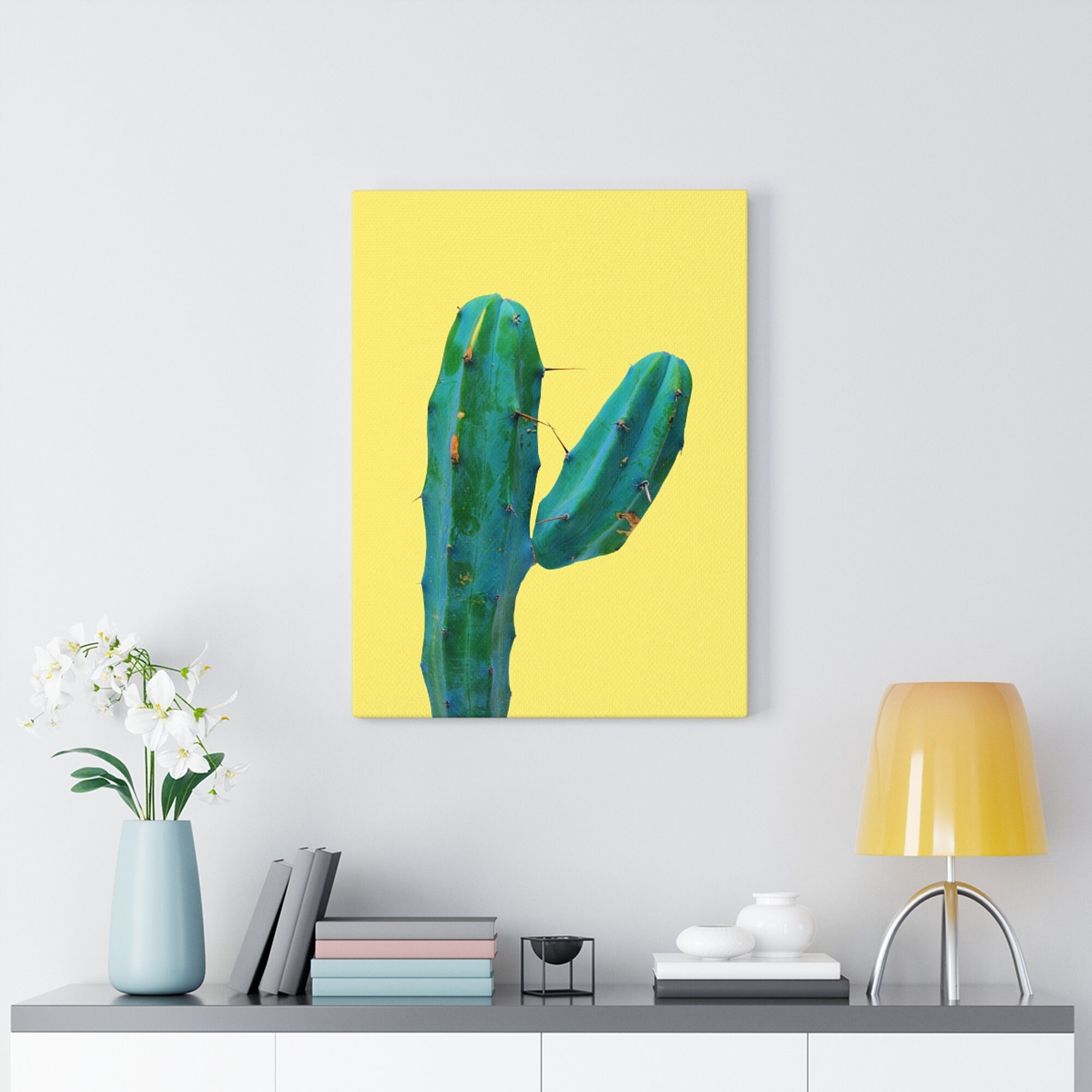 Cactus Canvas Wall Art Floral Wall Decor Colorful Decor Boho Etsy