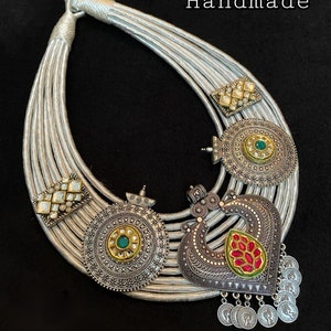 Collier Afghani/Collier Kundan/Bijoux oxydés/Bijoux en argent allemands/Collier tribal/Collier fait main/Bijoux indiens/Haute qualité