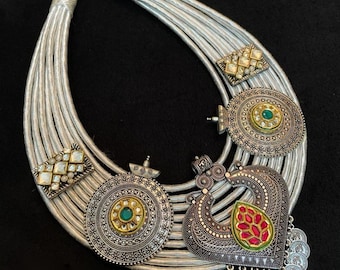 Afghani Necklace/Kundan Necklace/Oxidized Jewelry/German Silver Jewelry/Tribal Necklace/Handmade Necklace/Indian Jewelry/High Quality