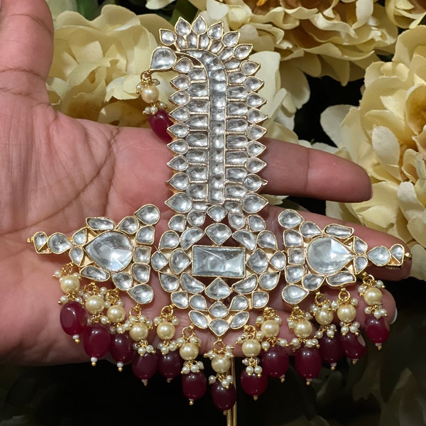 Kalangi/Perle à suspendre personnalisable/Bijoux de marié/Turban/Bijoux de marié indiens/Nizam of Hyderabad/Bijoux indiens/Bijoux pakistanais/Déstockage