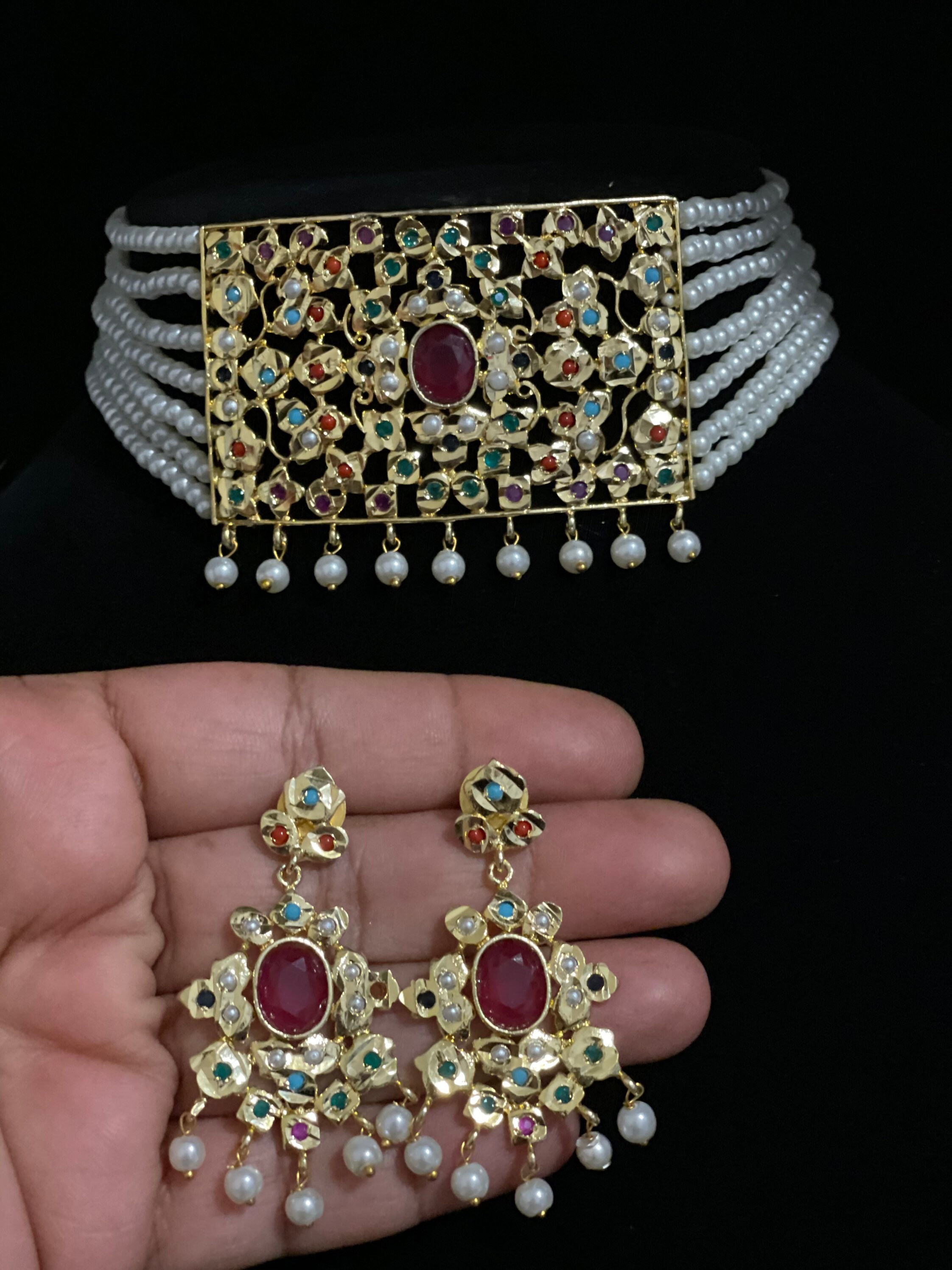 Real Jadau/ Jadau Necklace/ Ruby Choker 