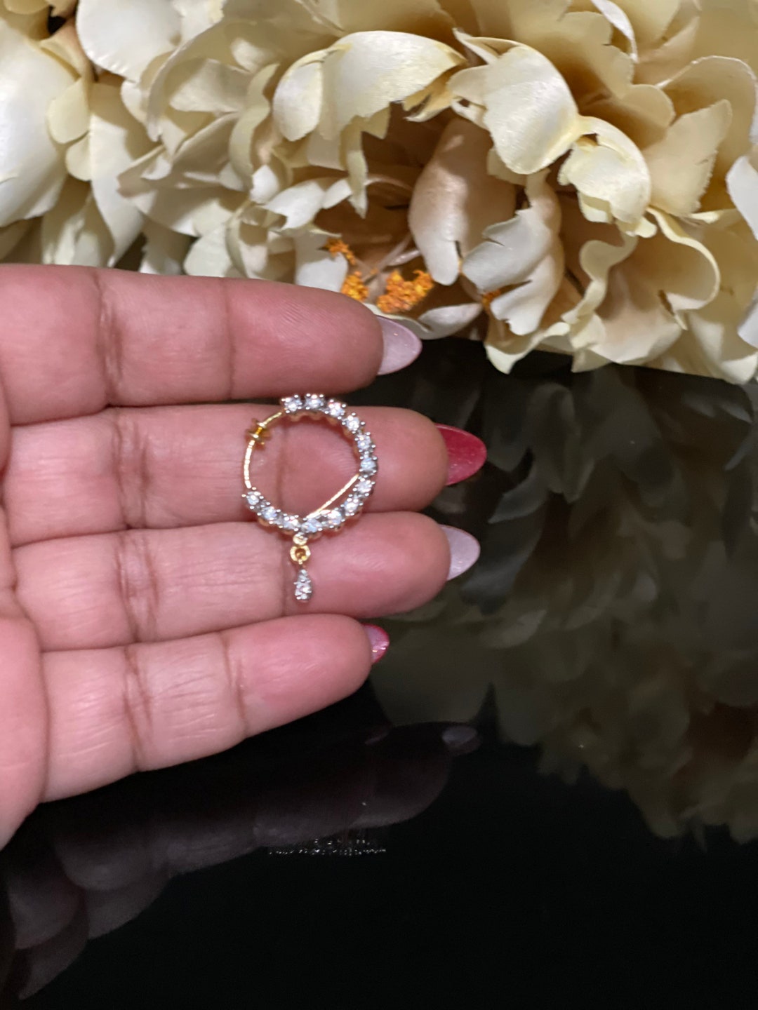 10 Mm/clip on Nose Ring/gold Nose Ring/no Piercing Required/nose Clip