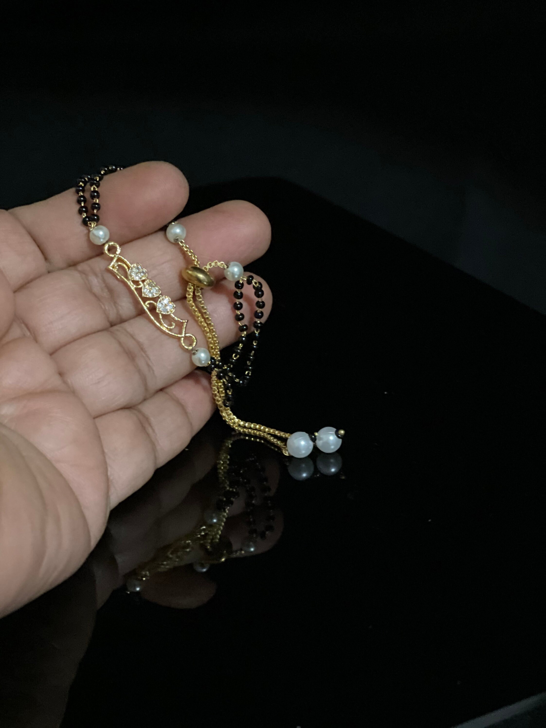 Gold Mangalsutra Bracelet/ Gold Plated with Chain/ CZ Diamond Etsy