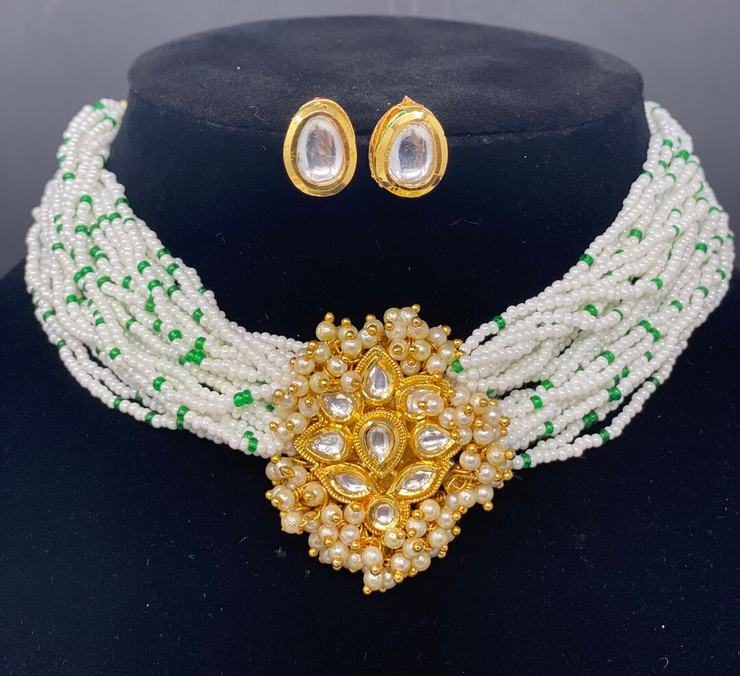 Multi Strand Necklace/kundan Necklace/studs/jadau Etsy