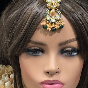 Kundan Tikka/ Tikka/ Indian Tika/ Head Jewelry/ Maang Tikka/ Gold Plated/ Indian Jewelry/ Pakistani Jewelry/ Punjabi Jewelry