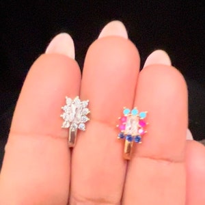 Ruby/ Topaz/ Turquoise Stone Nose Ring/ Rose Gold Nose Clip/Nath/No Piercing Required/Nose Clip/ Nose Ring/CZ Diamond Nose Ring/Ear Cuff