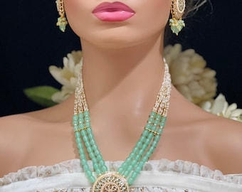 Gold Kundan Necklace Set Polki Necklace Earrings Indian Necklace Set Indian Necklace Pakistani Jewelry Indian Jewelry Indian Choker