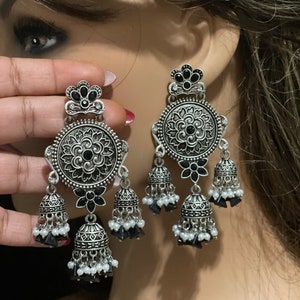 All Colors/Oxidized Earrings/Chandbali Earrings/Chandelier Earring/Indian Earrings/Pakistani Earrings/Indian Jewelry/Indian Jhumka