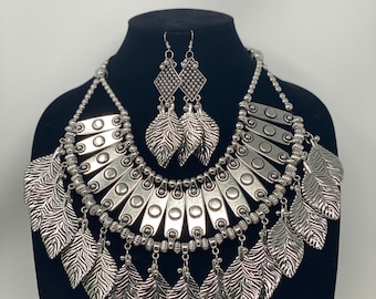 Afghani Necklace/ Oxidized Necklace/ Afghan Necklace/ Beautiful Statement Necklace/ Lightweight Necklace Set