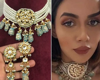 Choker Chandbali/Colloker Kundan/Set collana Kundan/Colloker indiano/Gioielli indiani/Gioielli pakistani/Collana indiana