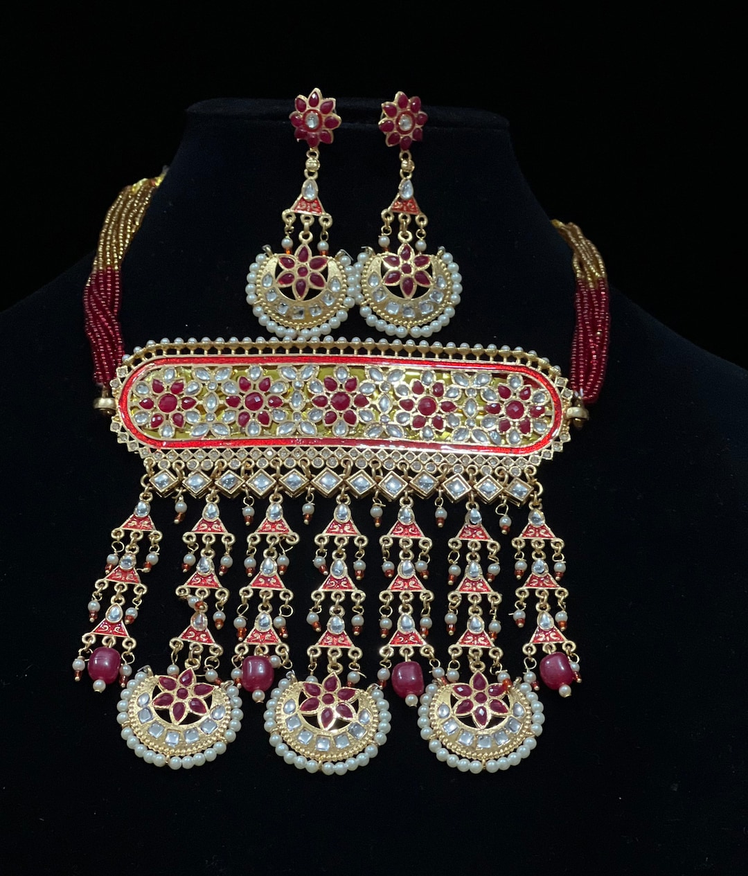 Elegant Rajasthani Choker Gold Plated Pakistani Jewelry Gram Jewelry