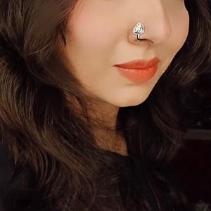 Rose Gold Nose Ring/ Nath/ Boho Jewelry/ No Piercing/ Nose Clip/ CZ Diamond Nose Ring/ Ear Cuff/ Clip On
