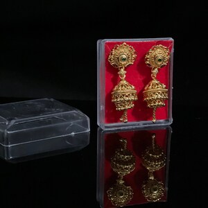 Indian Jhumka/ 1 KT Gold Plated Earrings/ 22 KT Gold Replica/ Jhumka/ Jhumki/ Gold Plated/ Everyday Wearable/ Indian Jewelry