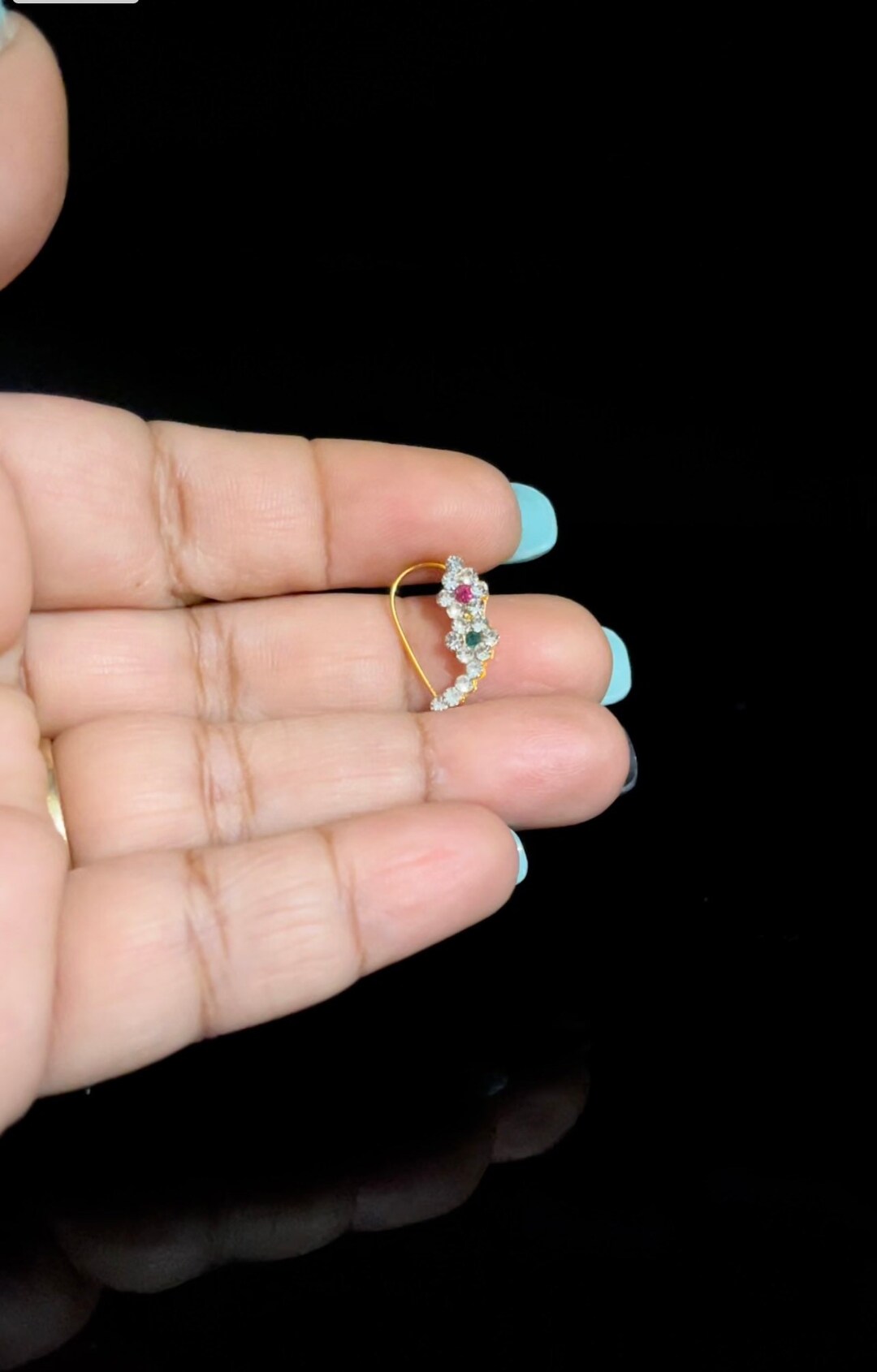 Diamond Nose Clip/nose Ring/maharashtrian Nose Ring/gold Plated Nose