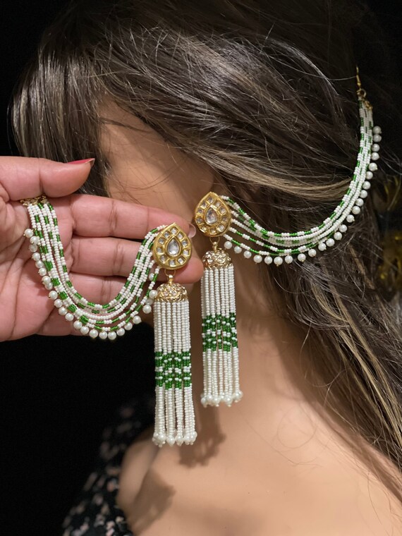 Saharey/kundan Sahara/ear Chain/kaan 