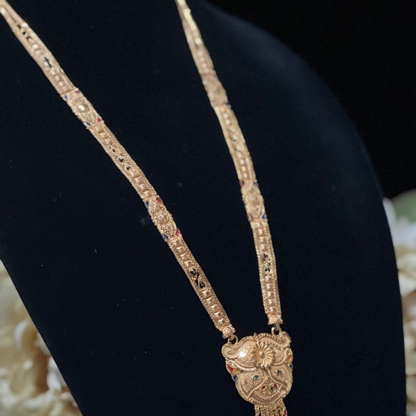 Gold überzogene Mangalsutra Gold Replica Mangalsutra Replica traditionelle indische Schmuck jeden Tag tragbar kein Anlaufen