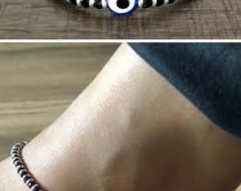 9 To 10 Inches/Adjustable/Evil Eye Anklet/1 Anklet/Bracelet/Silver Anklet/Indian Jewelry/Pakistani Jewelry/Payal/Everyday wearable