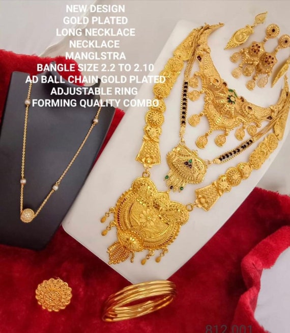 2.4 Gold Bangles/gold Necklace Set/full 
