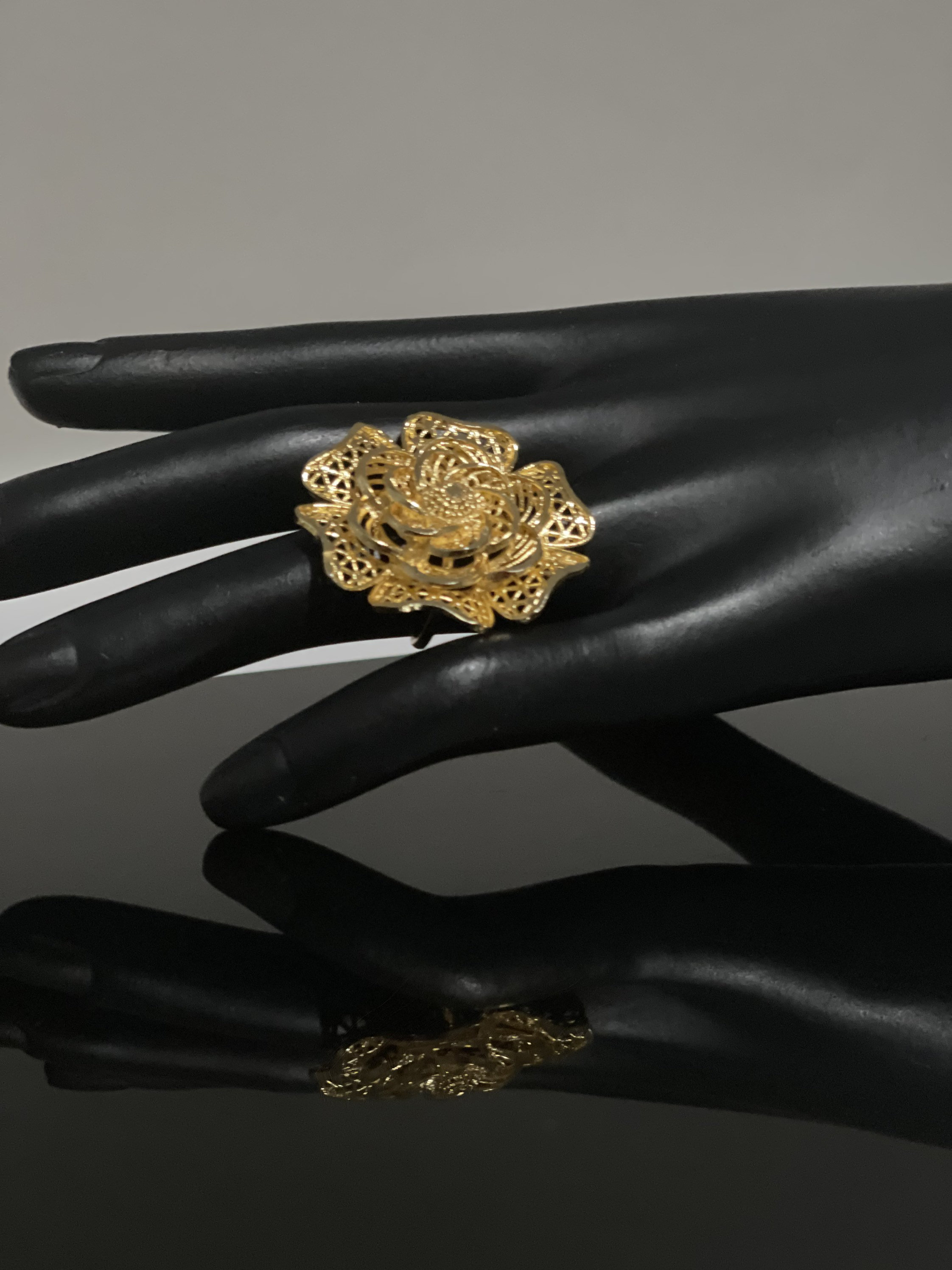 Gold Plated Ring/22K Gold Replica/Bangoli Jewerly/Adjustable Etsy