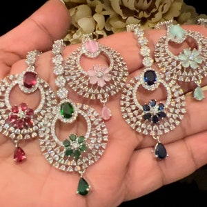 All Colors/Diamond/Silver Tikka/Tikka/Diamond Tikka/CZ Tikka/Mang Tikka/Wedding jewelry/Indian Jewelry/Pakistani Jewelry/Punjabi Jewelry