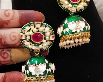 Kundan Jhumka/Indian Jhumka/Bollywood Earrings/Indian Earrings/Indian Jhumka/Indian Jewelry/Pakistani Jewelry