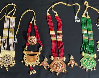 Kundan Jewelry Combo Set - All 4 Long Necklace Set with Earrings - Wedding Jewelry Collection