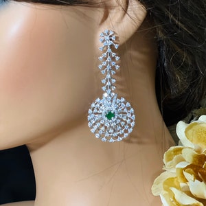 Silver Earrings/ Jhumka/ CZ Diamond Earrings/ Indian Jewelry/ Pakistani Jewelry/ Indian Earrings/ Punjabi Jewelry/ Bollywood Earrings
