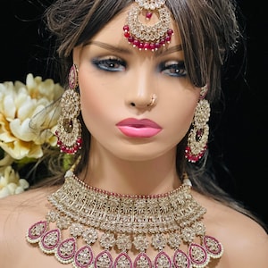 Polki Kundan Choker Set/Earrings/Tikka/Indian Choker/Pakistani Jewelry/Punjabi Jewelry/Pakistani Wedding/Indian Jewelry