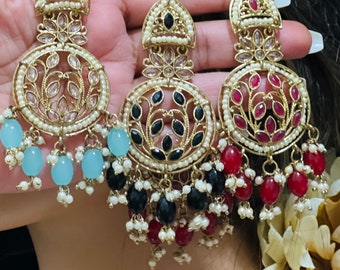 Polki Earrings/Chandbali Earrings/Bollywood Earring/Indian Earrings/ Pakistani Earrings/Indian Jewelry/Punjabi Jewelry