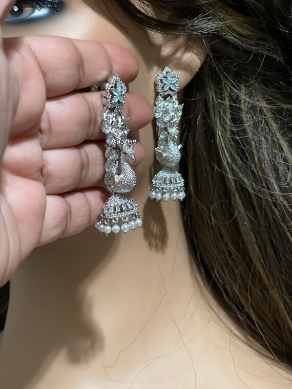 Platinum jhumkas sales