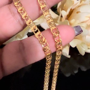 1K Gold Chain/ Solid Chain/ Chain/ Gold Chain/ Gold Jewelry/ Flat Chain Necklace/ Gold Choker/ Gold Plated Chain/ Everyday Wearable