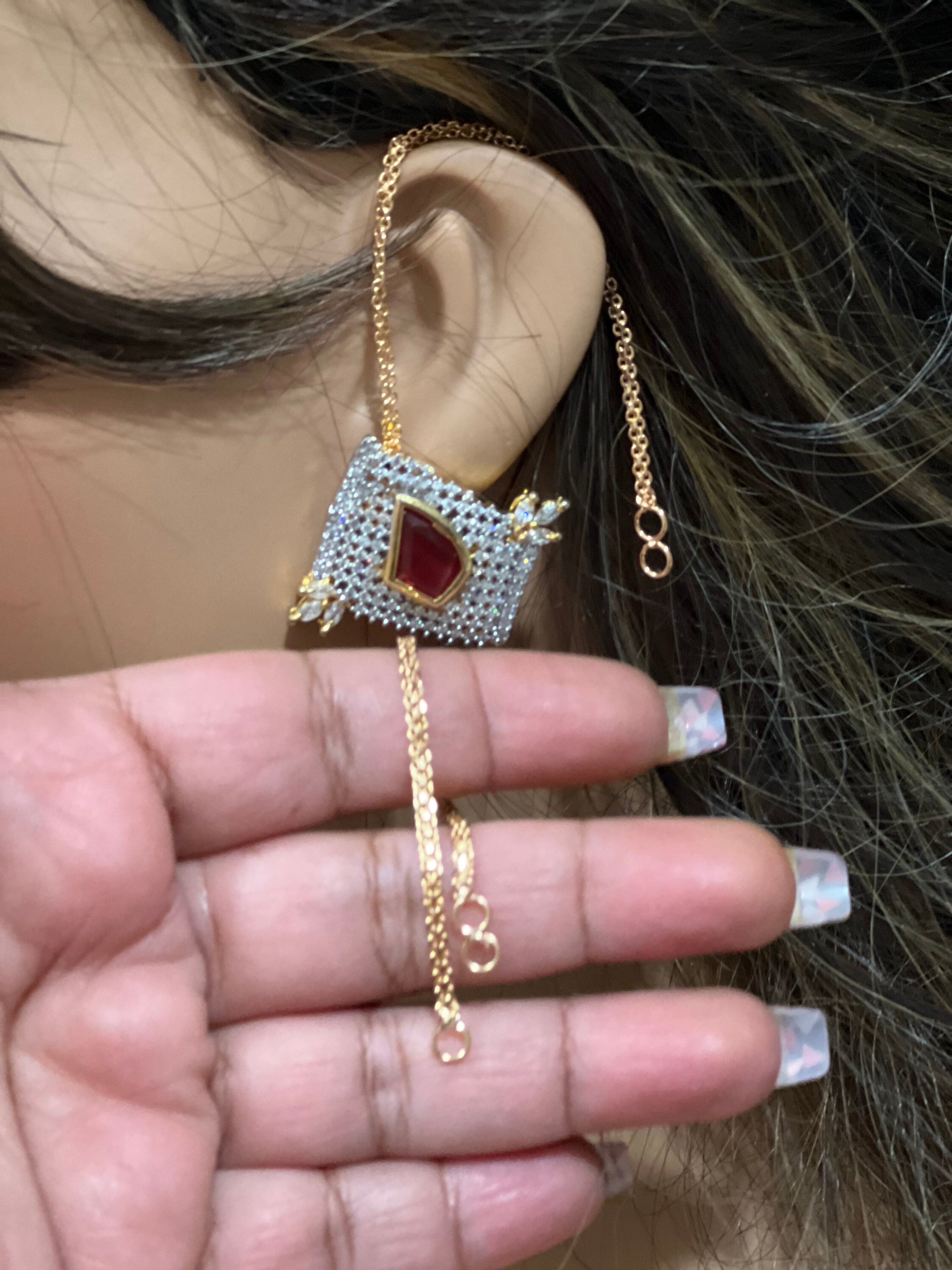 Rose Gold Ear Chain/Gold Kaan Chain/Indian Jewelry/Pakistani