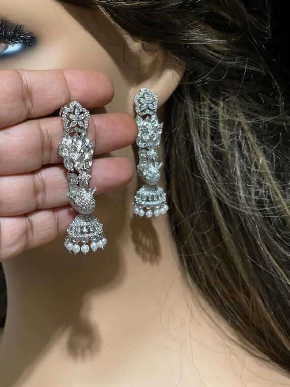 Platinum jhumkas sales