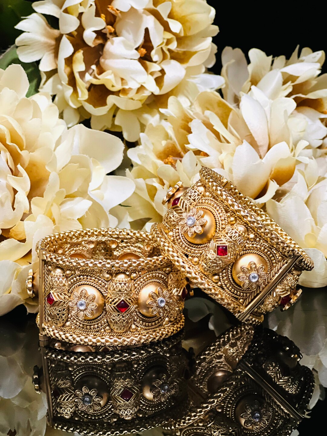 2.6/ Pair/ Matt Gold Bangles/ Openable Bangles/ Indian Bangles ...
