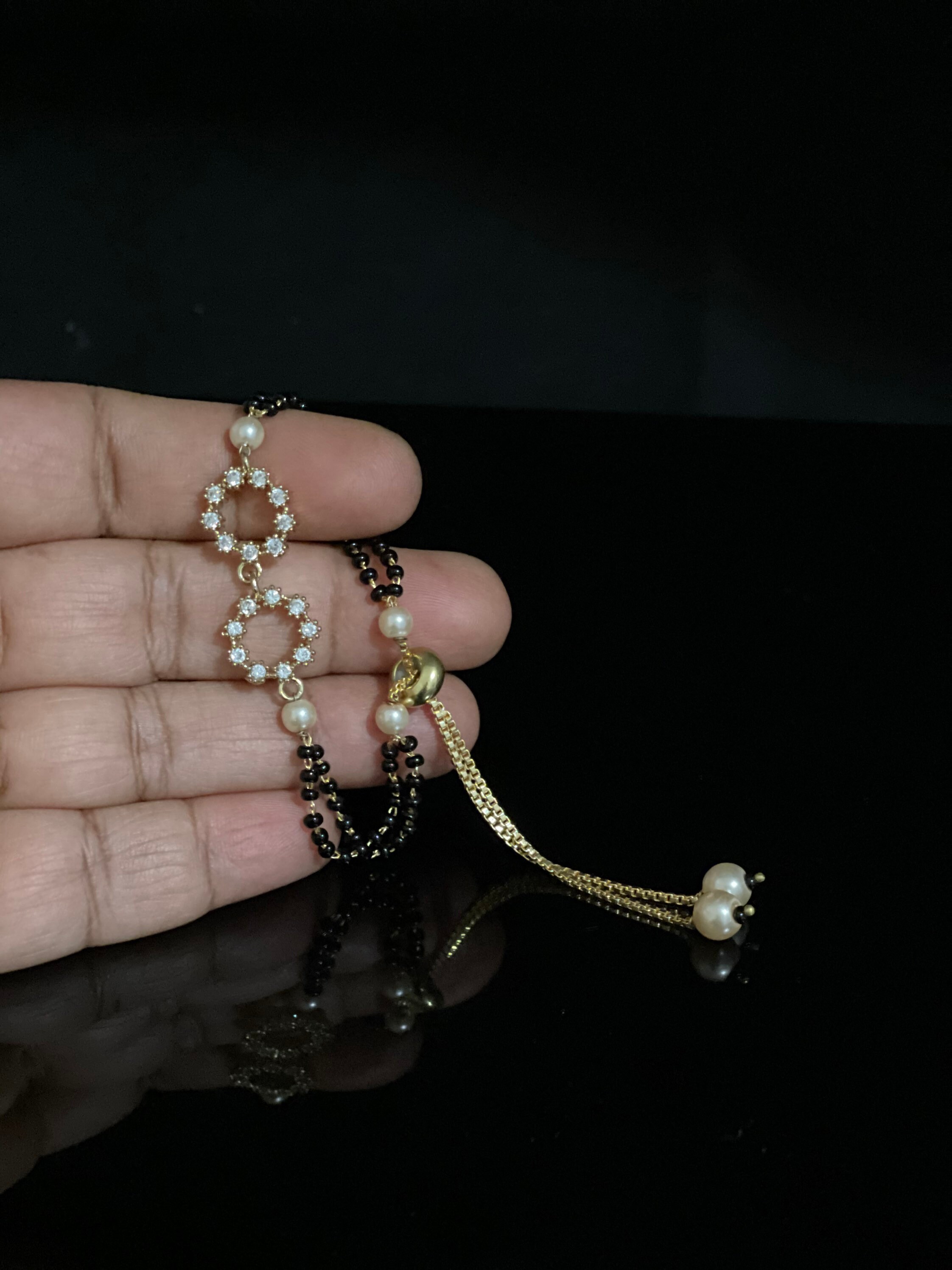 Gold Mangalsutra Bracelet/ Gold Plated with Chain/ CZ Diamond Etsy