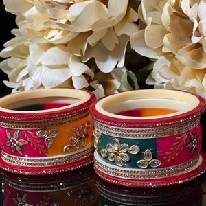 2.6/2.8/Bridal Bangles/Indian Bridal/Punjabi Bangles/Indian Bangles/Indian Jewelry/Pakistani Jewelry/Punjabi/Indian Wedding/10 Bangles
