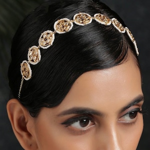 Kundan Indian Jewelry/Gold Plated/Hair Accessories/Hair Accessory/Indian Bridal Jewelry/Indian Jewelry/Pakistani Jewelry/Kundan Head Band