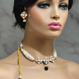 Fine Kundan Choker Emerald Polki Choker Earrings Tayaani Kundan Necklace Indian Necklace Indian Choker Pakistani Jewelry Punjabi Jewelry