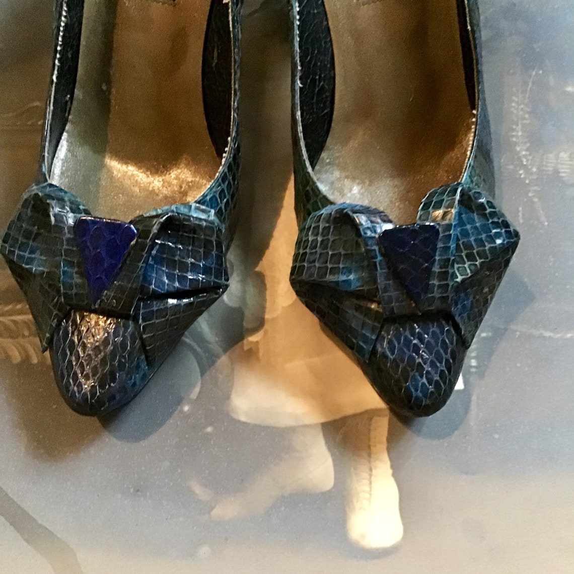 snakeskin kitten heels