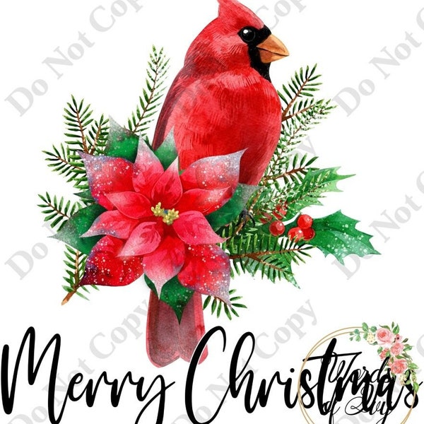 Sublimation Digital Download Cardinals appear when Angels are near merry christmas tree holiday watercolor cardinal bird loved one angel