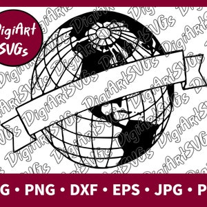 Globe Banner svg, png, pdf, jpg, eps, dxf digital file download