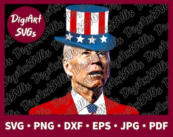 Biden Fourth Of July SVG, Biden Confused SVG, Biden Idiot Shirt Graphics, Cutting File Clipart Vector Digital png, pdf, jpg, eps, dxf