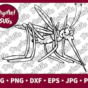 Mosquito SVG, Cartoon Insect SVG, Mosquito Shirt Graphics, Cutting File Printable Clipart Vector Digital png, jpg, pdf, eps, dxf
