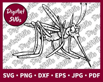 Mosquito SVG, Cartoon Insect SVG, Mosquito Shirt Graphics, Cutting File Printable Clipart Vector Digital png, jpg, pdf, eps, dxf
