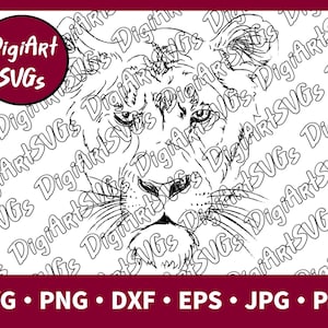 Lioness SVG, Female Lion SVG, Lioness Shirt Graphics, Cutting File Printable Clipart Vector Digital png, pdf, jpg, eps, dxf