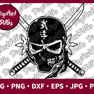 Skull Ninja SVG, Ninja Swords SVG, Ninja Shirt Graphics, Cutting File Printable Clipart Vector Digital png, jpg, pdf, eps, dxf