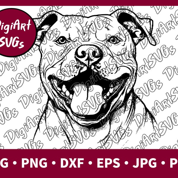 Pitbull SVG, Dog Lover SVG File, Pitbull Shirt Graphics, Cutting File Printable Clipart Vector Digital png, jpg, pdf, eps, dxf