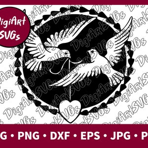 Doves svg, png, pdf, jpg, eps, dxf digital file download