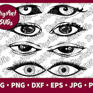 Eyes SVG, Eyeball SVG, Facial Shirt Graphics, Cutting File Printable Clipart Vector Digital png, jpg, pdf, eps, dxf
