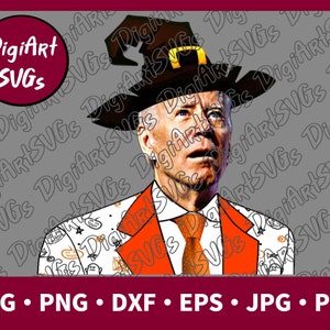Funny Biden Halloween SVG, Biden Confused SVG, Biden Shirt Graphics, Cutting File Printable Clipart Vector Digital png, pdf, jpg, eps, dxf